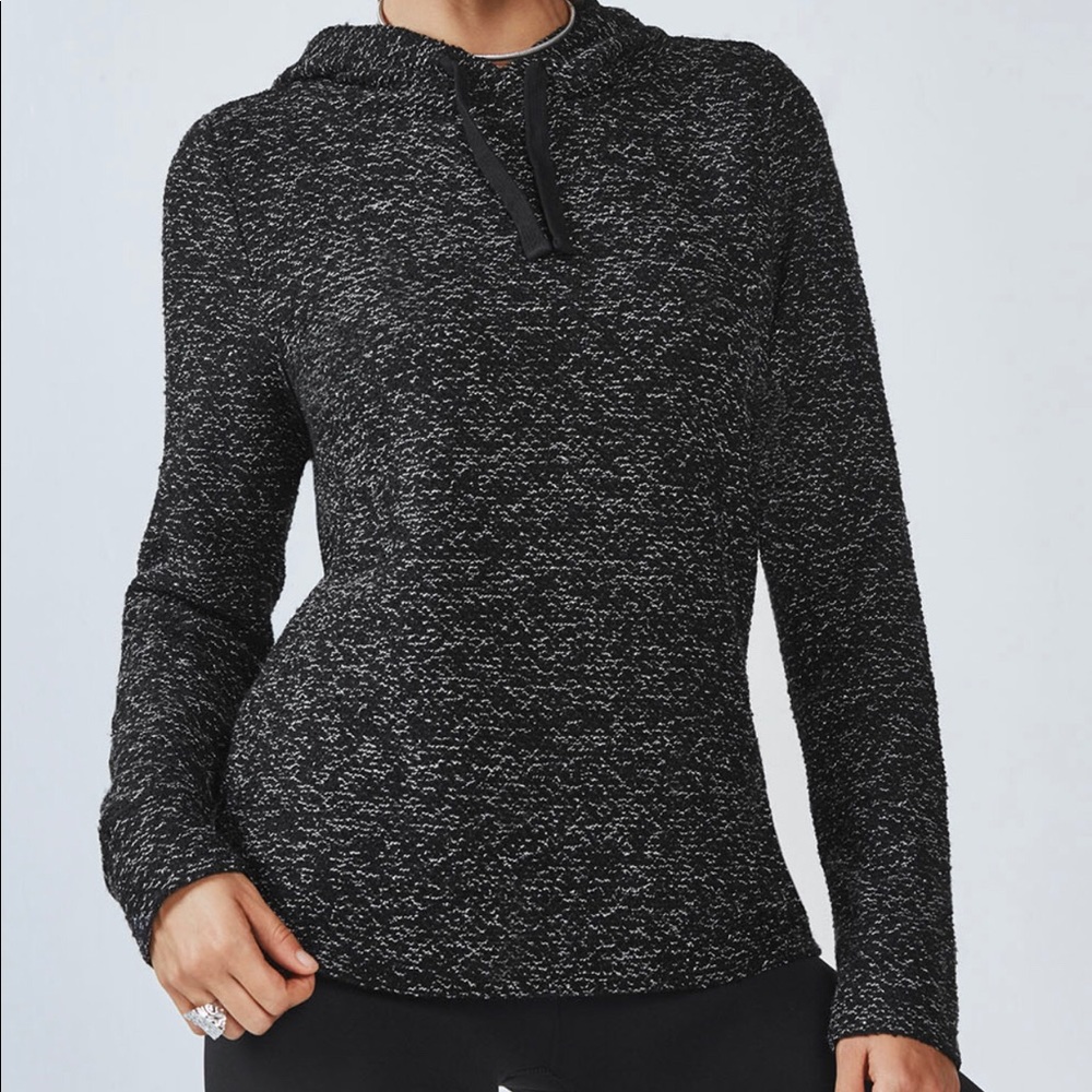 Fabletics Black Yukon Hoodie Medium Marbled